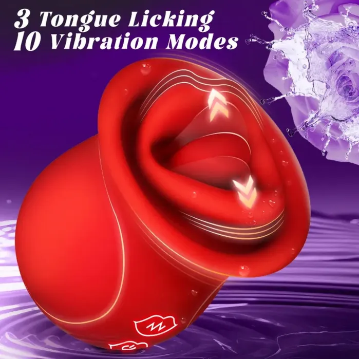 Sxgasm Female Sex Toys Licking Tongue Vibrator 10 French Kissing Modes