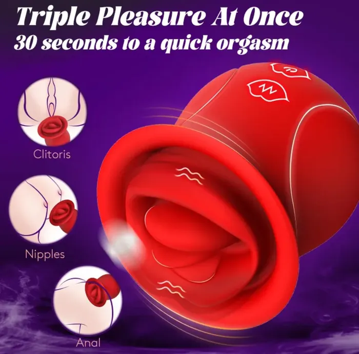 Sxgasm Female Sex Toys Licking Tongue Vibrator 10 French Kissing Modes