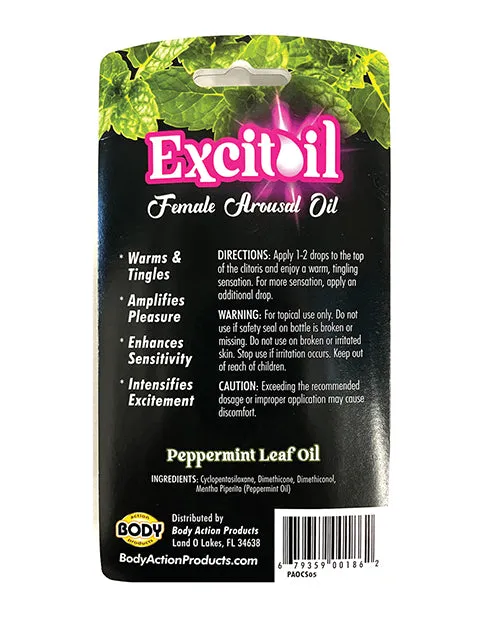 Body Action Excitoil Peppermint Arousal Oil 5 Oz Bottle Carded Body Action Products Female Sex Toys Body Action Excitoil Peppermint Arousal Oil 5 Oz Bottle Carded Body Action Products Female Sex Toys