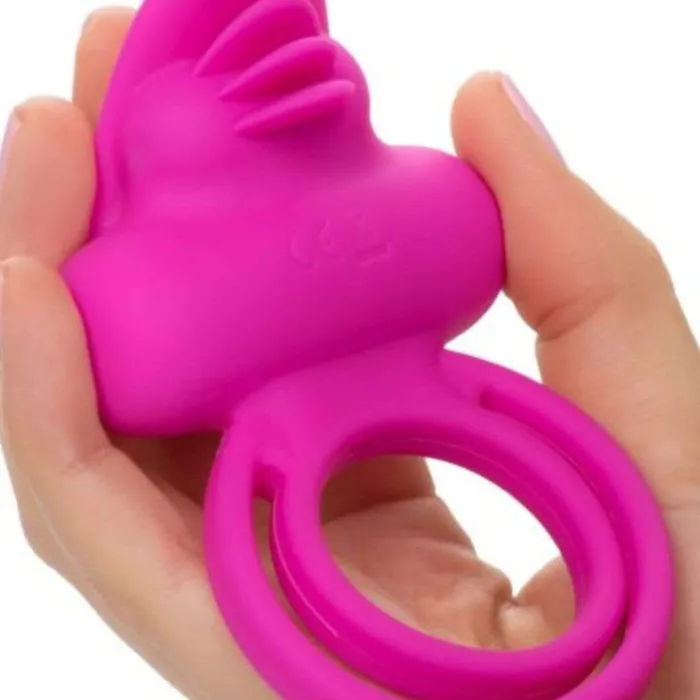 CalExotics Couples Silicone Dual Clit Flicker Vibrating Cock Ring for Couples