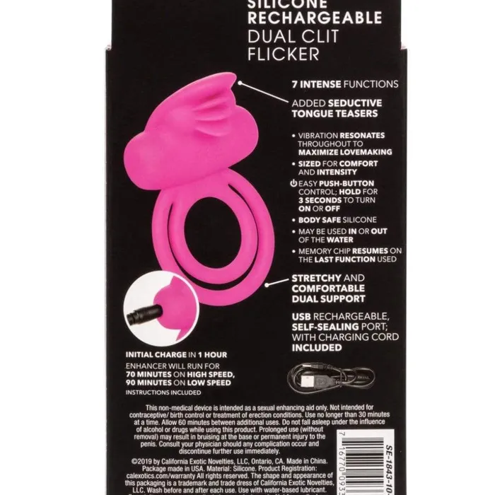 CalExotics Couples Silicone Dual Clit Flicker Vibrating Cock Ring for Couples CalExotics Couples Silicone Dual Clit Flicker Vibrating Cock Ring for Couples