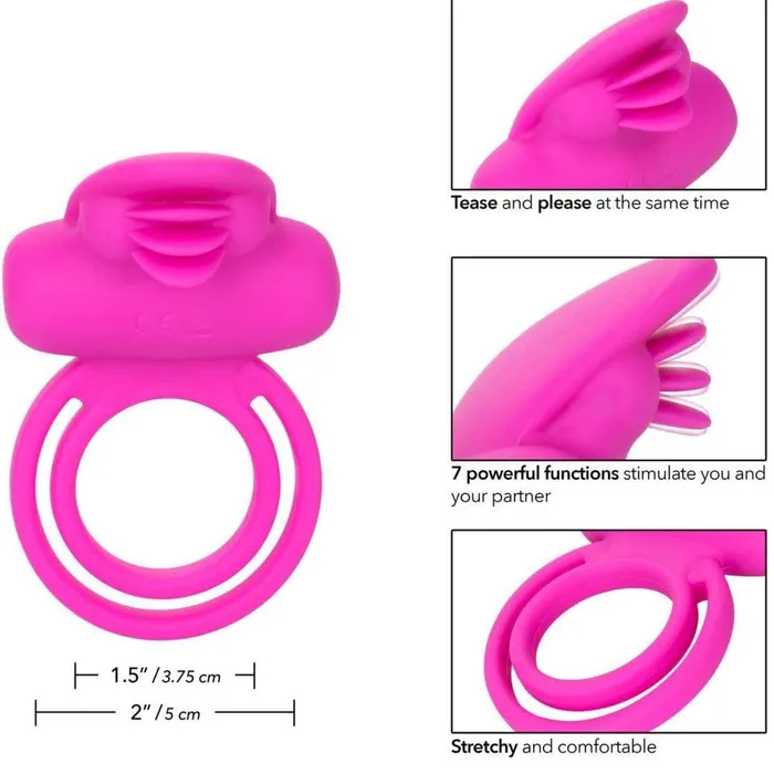 CalExotics Couples Silicone Dual Clit Flicker Vibrating Cock Ring for Couples CalExotics Couples Silicone Dual Clit Flicker Vibrating Cock Ring for Couples