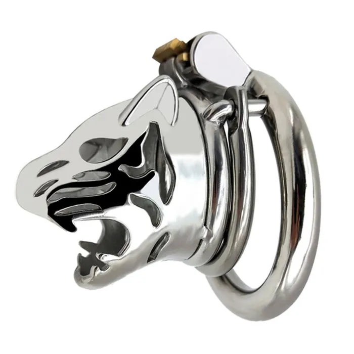 CHASTITY CAGE CO Male Sex Toys Metal Chastity Cage Tiger Head