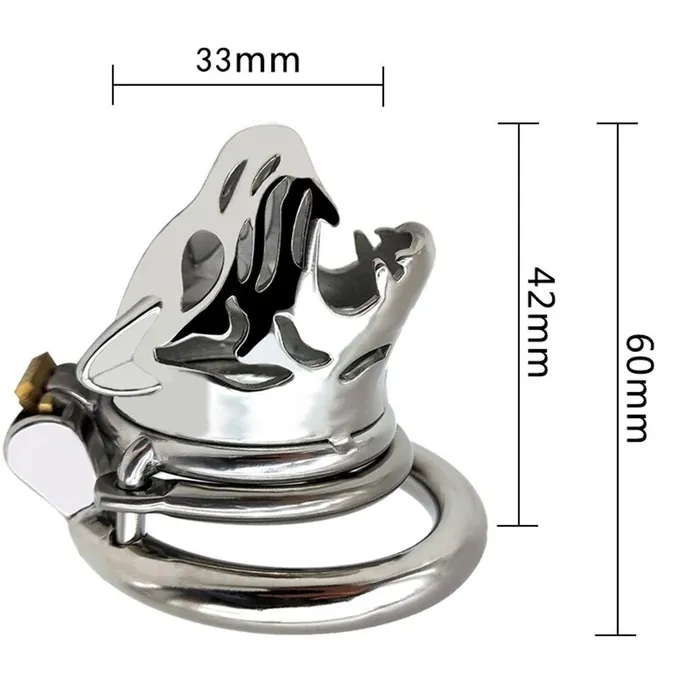 CHASTITY CAGE CO Male Sex Toys Metal Chastity Cage Tiger Head