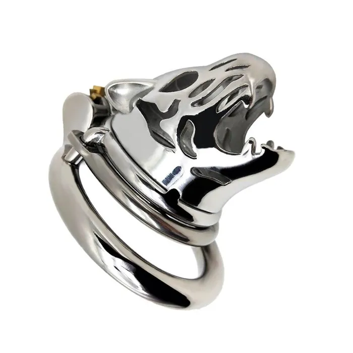 CHASTITY CAGE CO Male Sex Toys Metal Chastity Cage Tiger Head