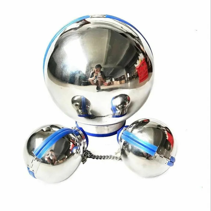 House of Dasein Couples Restraint Kits Sets 3Pcs Stainless Steel Bondage Hood Ball Cuffs Sensory Deprivation Restraints Bdsm