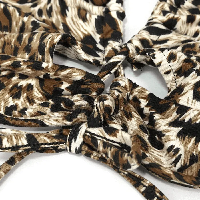 EVEs SECRETS Couples Lace TwoPiece Swimsuit Stylish Animal Print Ladies Bikini