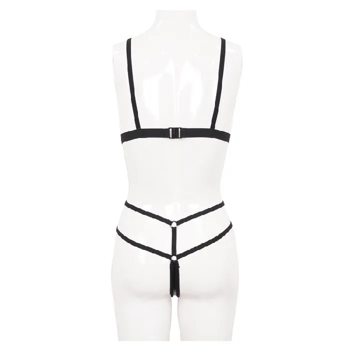 Gothic Faux Leather Lingerie Set Black Bra and Panties EVEs SECRETS Anal