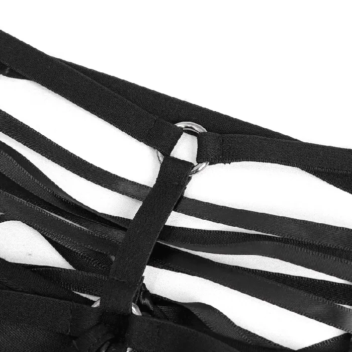Gothic Faux Leather Lingerie Set Black Bra and Panties EVEs SECRETS Anal