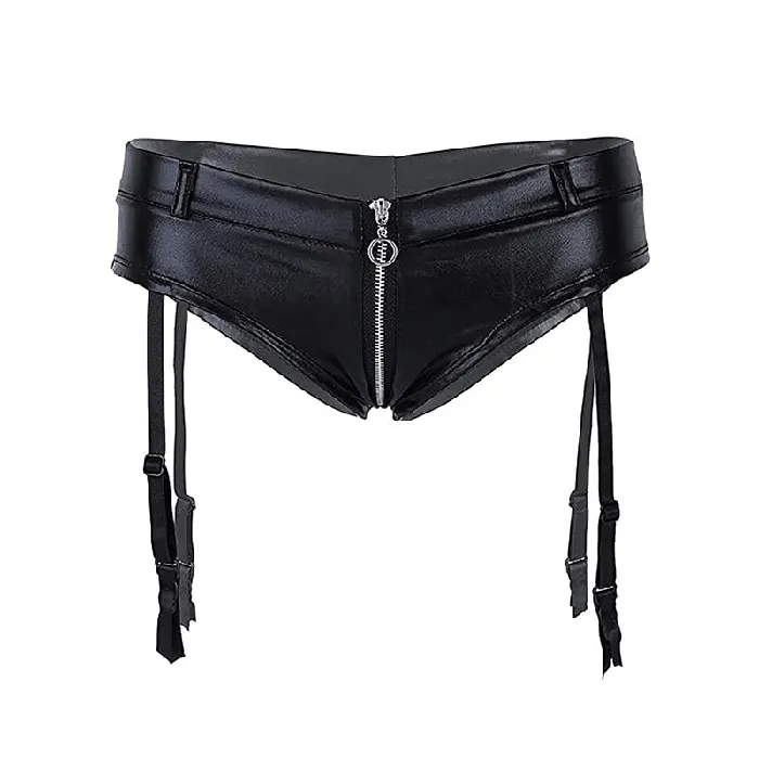 Sexy Club Underwear for Women Black Zipper Crotch Low Rise Ladies Panties EVEs SECRETS Anal