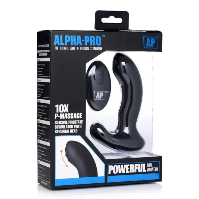 AlphaPro 10X PMASSAGE Silicone Prostate Stimulator with Stroking Bead AlphaPro Male Sex Toys AlphaPro 10X PMASSAGE Silicone Prostate Stimulator with Stroking Bead AlphaPro Male Sex Toys
