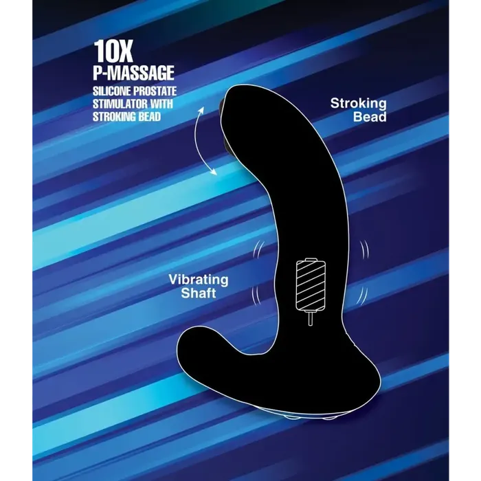 AlphaPro 10X PMASSAGE Silicone Prostate Stimulator with Stroking Bead AlphaPro Male Sex Toys AlphaPro 10X PMASSAGE Silicone Prostate Stimulator with Stroking Bead AlphaPro Male Sex Toys