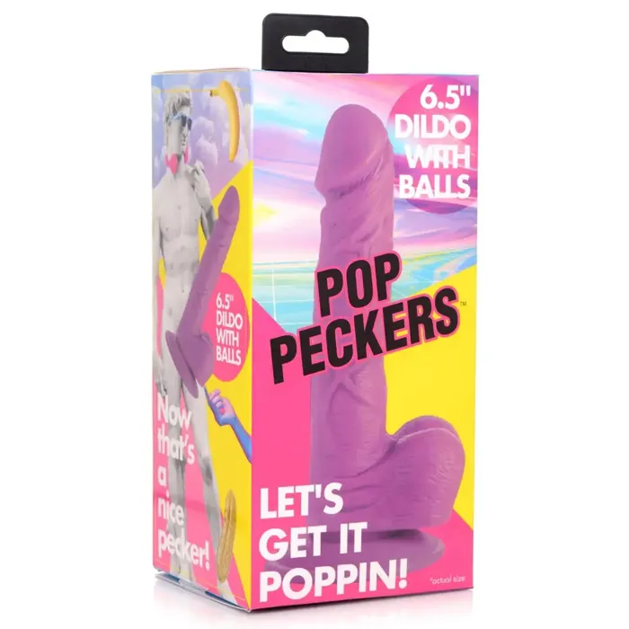 Pop Peckers Pop Peckers 65 Dildo with Balls Female Sex Toys