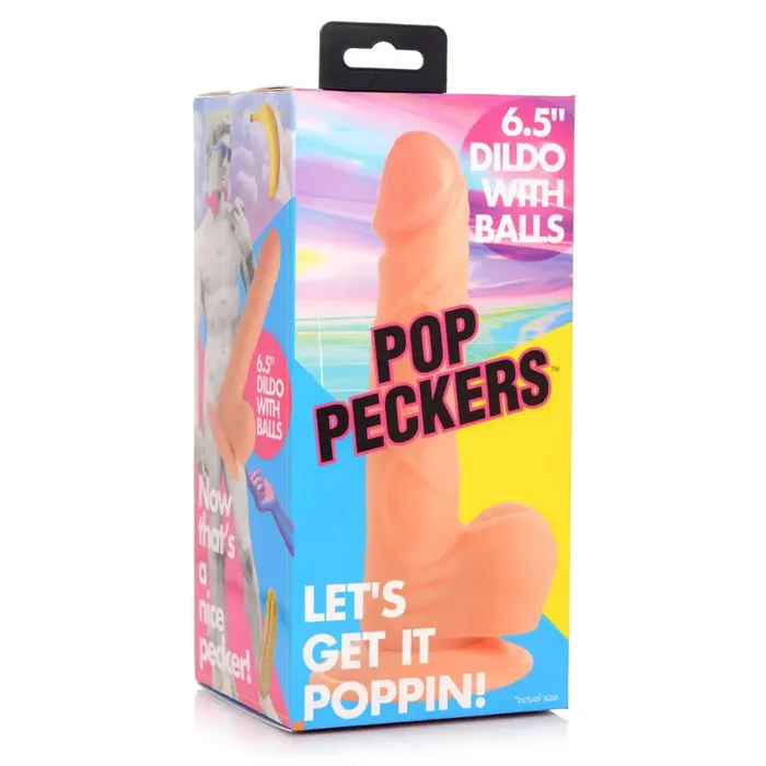 Pop Peckers Pop Peckers 65 Dildo with Balls Female Sex Toys