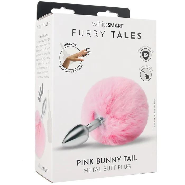 WhipSmart 3 Inch Fluffy Bunny Metal Plug in Pink XGen Anal