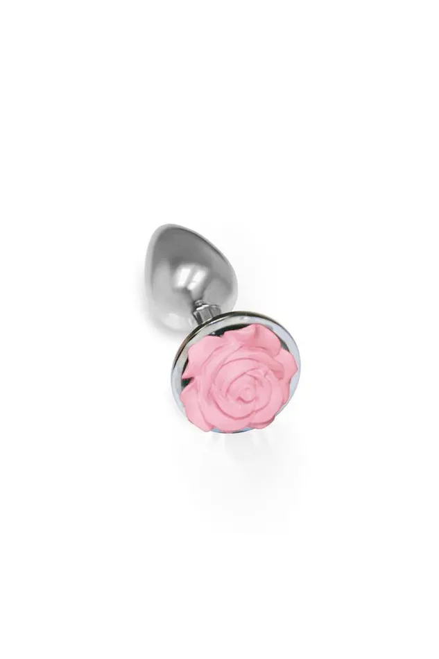 Icon Brands Silver Starter Floral Anal Plug SilverPink MJM Anal