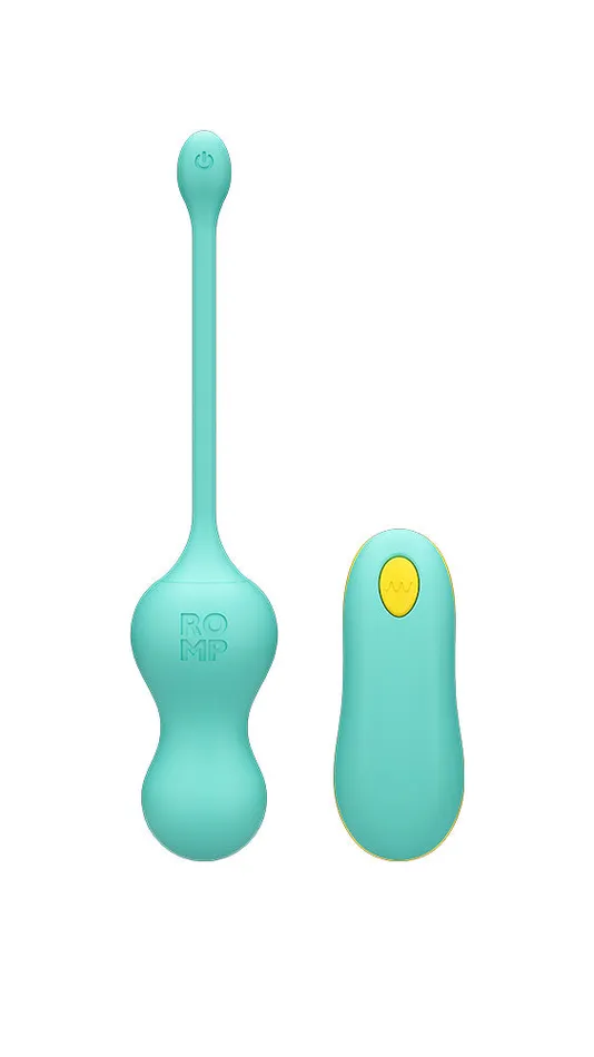 Romp Cello Remote Control Egg Vibrator Turquoise Romp Female Sex Toys
