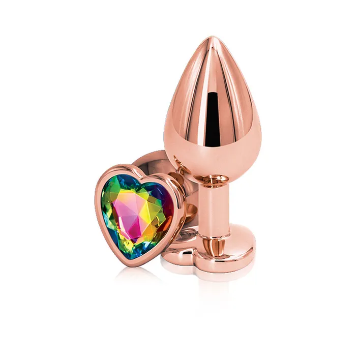 Anal nsnovelties Rear Assets Rose Gold Heart Medium Rainbow