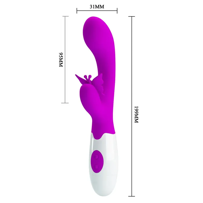 Vibrators Pretty Love Butterfly Kiss Rabbit Vibrator Pink Pretty Love