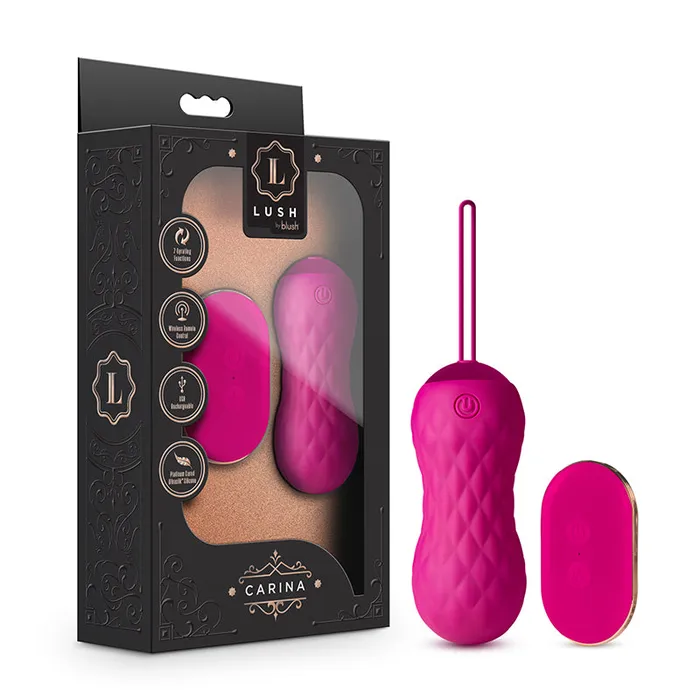 Blush Lush Carina Rechargeable RemoteControlled Silicone Egg Vibrator Velvet Blush Female Sex Toys