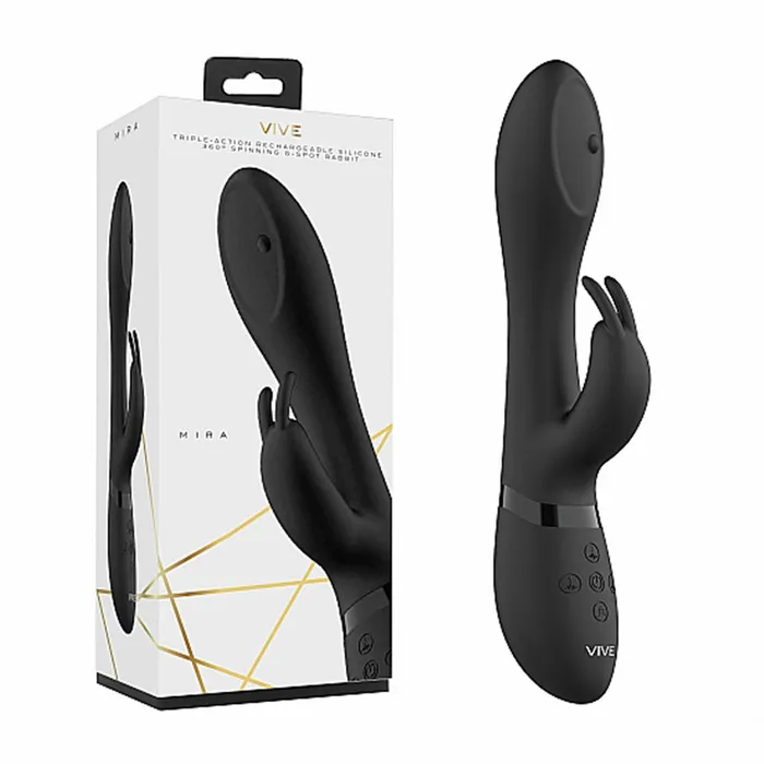 Female Sex Toys Shots America LLC VIVE MIRA Rechargeable 360 Spinning Silicone Rabbit Vibrator Black Female Sex Toys Shots America LLC VIVE MIRA Rechargeable 360 Spinning Silicone Rabbit Vibrator Black