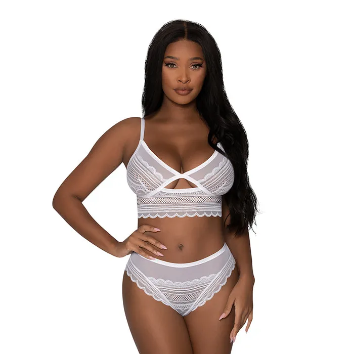 Magic Silk Modern Romance Bralette Hipster White SM Magic Silk Vibrators