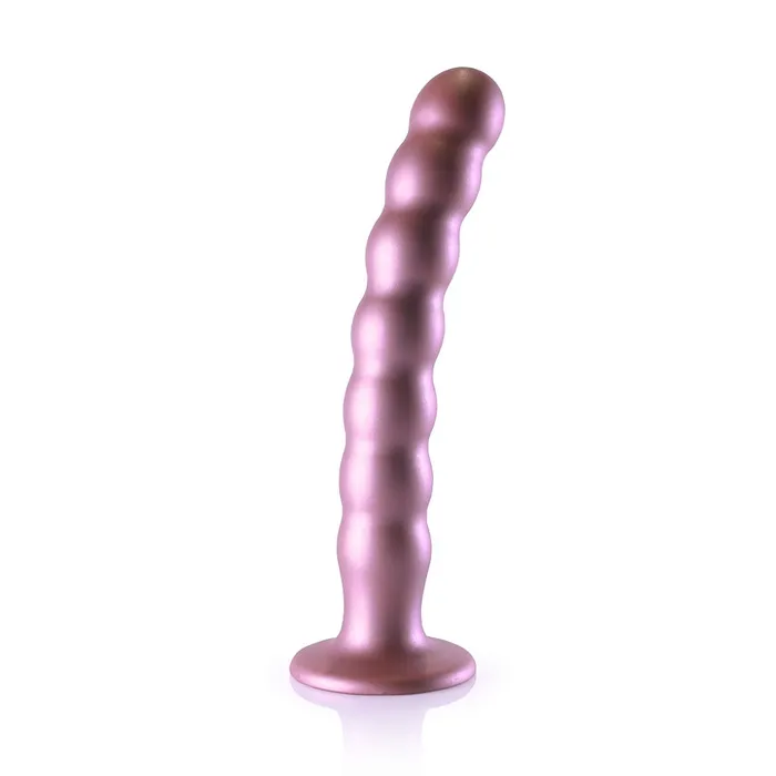 SHOTS AMERICA LLC BEADED G SPOT 8 DILDO ROSE GOLD Female Sex Toys