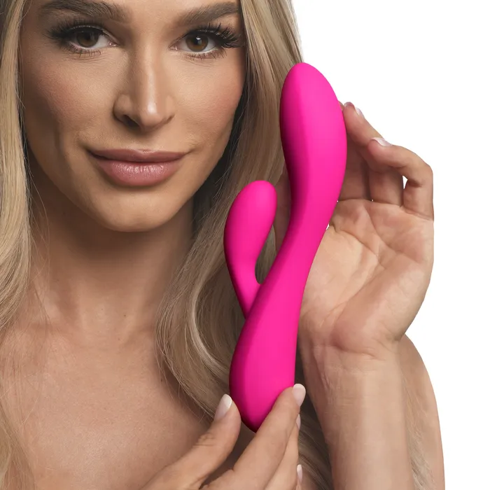 Vibrators 10X Flexible Silicone Rabbit Pink Bang