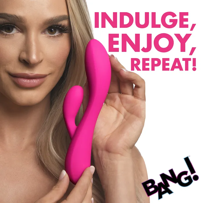Vibrators 10X Flexible Silicone Rabbit Pink Bang