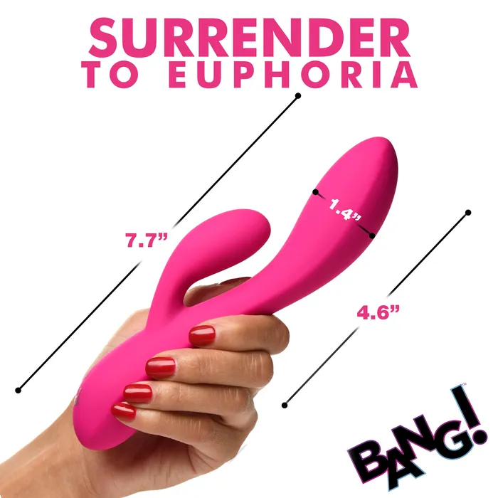 Vibrators 10X Flexible Silicone Rabbit Pink Bang