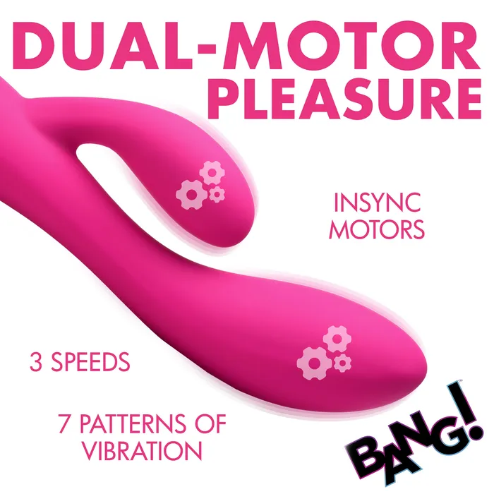 Vibrators 10X Flexible Silicone Rabbit Pink Bang