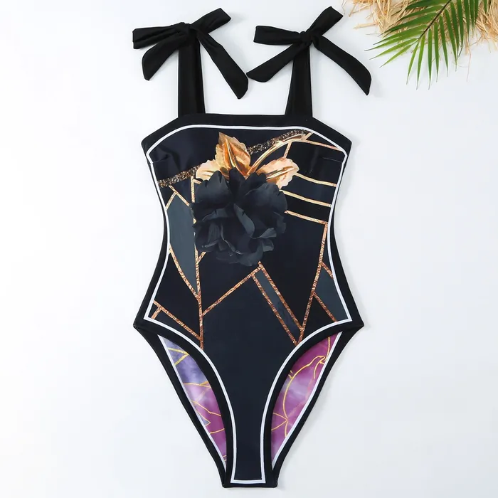 Sinderella Couples Reversible One Piece Black Tie Up Swimsuit With Wrap Around Tie Up Sarong Skirt By Sinderella Sinderella Couples Reversible One Piece Black Tie Up Swimsuit With Wrap Around Tie Up Sarong Skirt By Sinderella