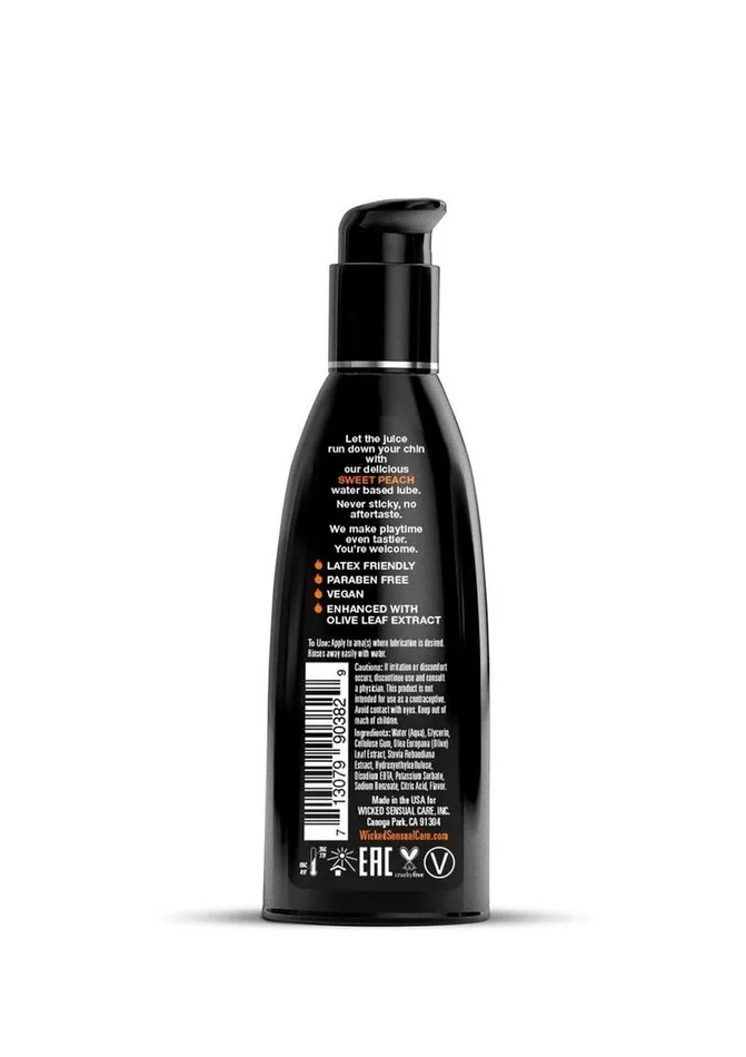 Wicked Aqua Lubricants Wicked Aqua Water Based Flavored Lubricant Sweet Peach