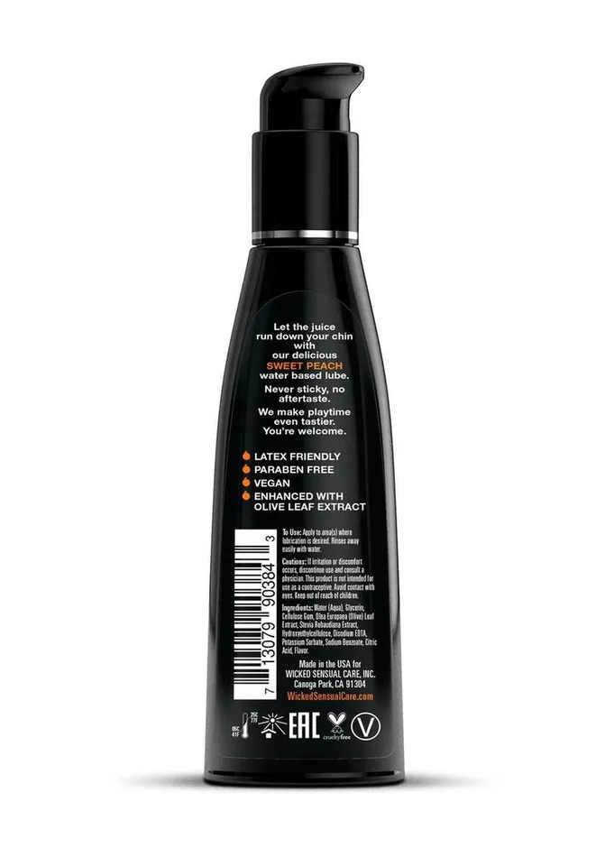 Wicked Aqua Lubricants Wicked Aqua Water Based Flavored Lubricant Sweet Peach