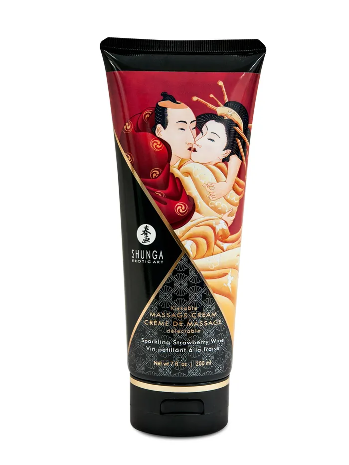 Couples Kissable Massage Cream Sparkling Strawberry Wine 7 Fl Oz 200 ml Shunga Couples Kissable Massage Cream Sparkling Strawberry Wine 7 Fl Oz 200 ml Shunga