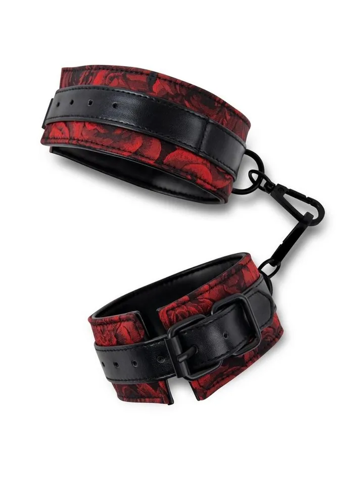 Secret Kisses Couples Secret Kisses Rosegasm Buckle Cuffs with Satin Blindfold