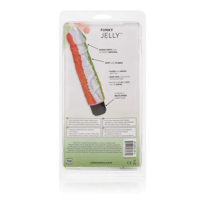 Vibrators CalExotics Funky Jelly Vibe 8 Inches Orangegreen Vibrators CalExotics Funky Jelly Vibe 8 Inches Orangegreen