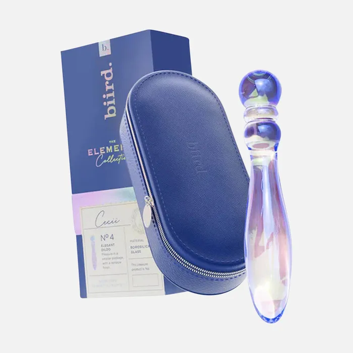 Biird Dildos Cecii Beaded Glass Dildo Purple