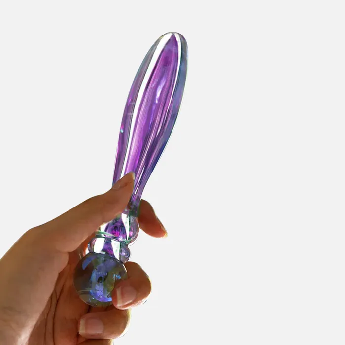 Biird Dildos Cecii Beaded Glass Dildo Purple