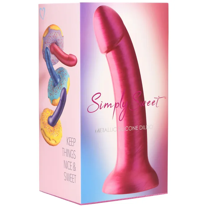 Simply Sweet Dildos Simply Sweet Metallic Silicone Dildo Pink Simply Sweet Dildos Simply Sweet Metallic Silicone Dildo Pink