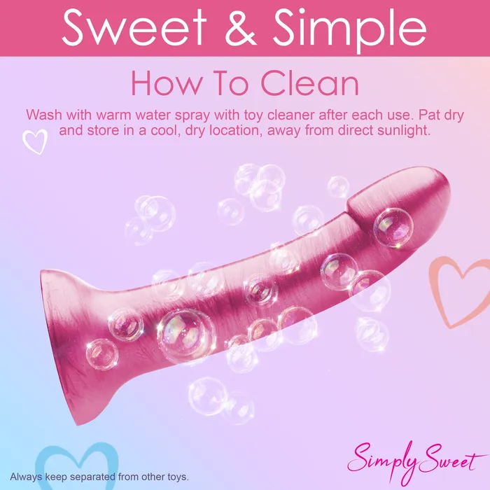 Simply Sweet Dildos Simply Sweet Metallic Silicone Dildo Pink Simply Sweet Dildos Simply Sweet Metallic Silicone Dildo Pink
