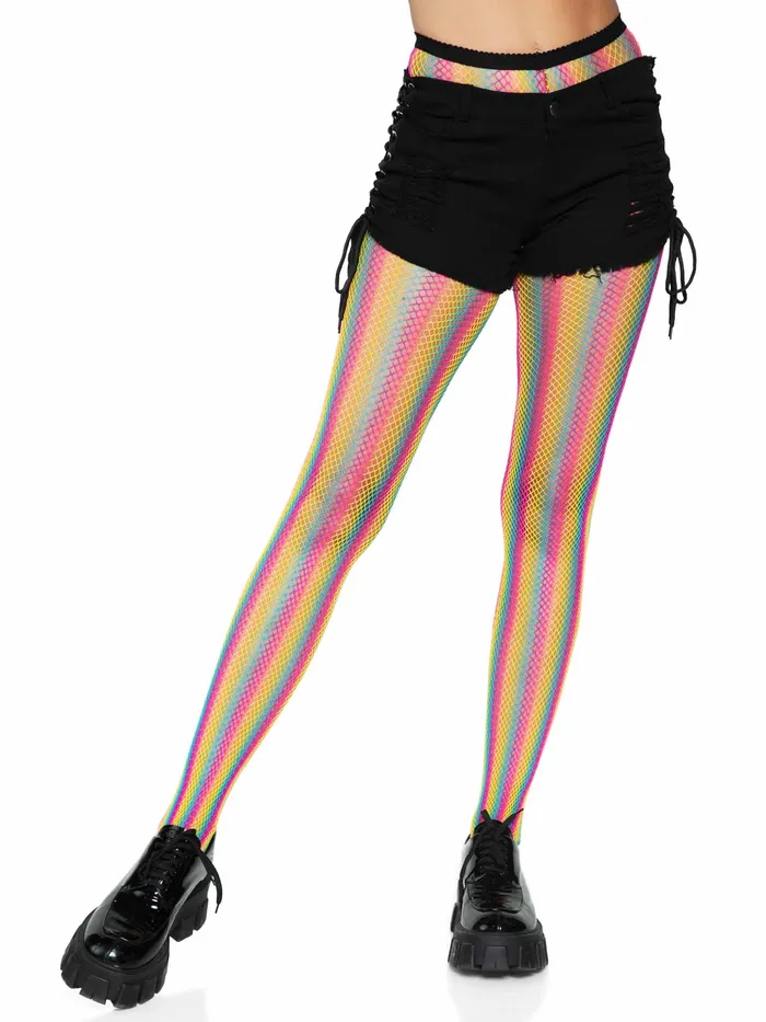 Teddies And Bodies Leg Avenue Neon Rainbow Striped Fishnet Tights One Size Multicolor Teddies And Bodies Leg Avenue Neon Rainbow Striped Fishnet Tights One Size Multicolor