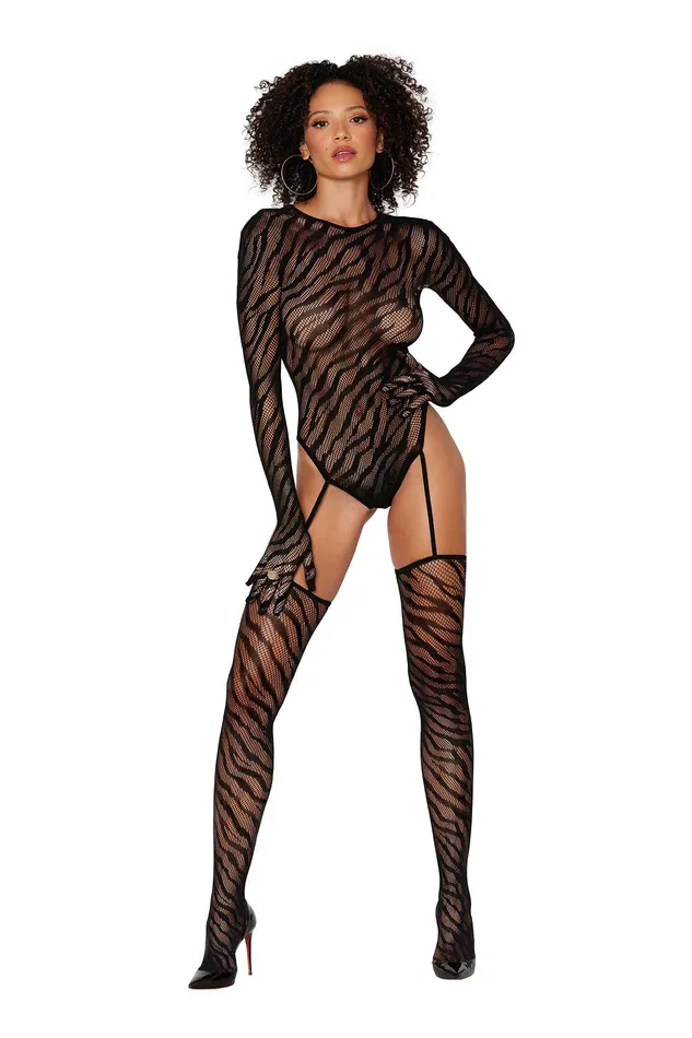 Teddy Bodystocking With Fingered Gloves One Size Black 2024 Holiday Sale Specials Bodystockings Playsuits Teddy Bodystocking With Fingered Gloves One Size Black 2024 Holiday Sale Specials Bodystockings Playsuits