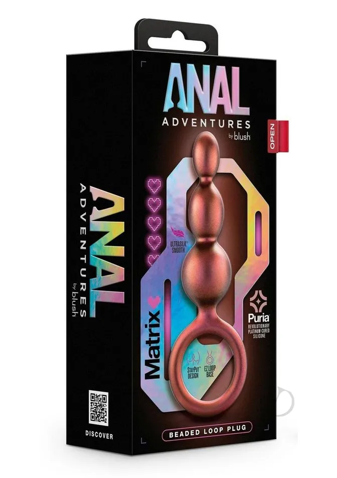 Anal Adventures Anal Anal Adventures Matrix Beaded Loop Silicone Plug Copper Anal Adventures Anal Anal Adventures Matrix Beaded Loop Silicone Plug Copper
