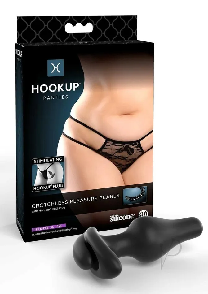 Anal Hookup Panties Crotchless Pleasure Pearls XL2XL Black Hook Up Panties Anal Hookup Panties Crotchless Pleasure Pearls XL2XL Black Hook Up Panties