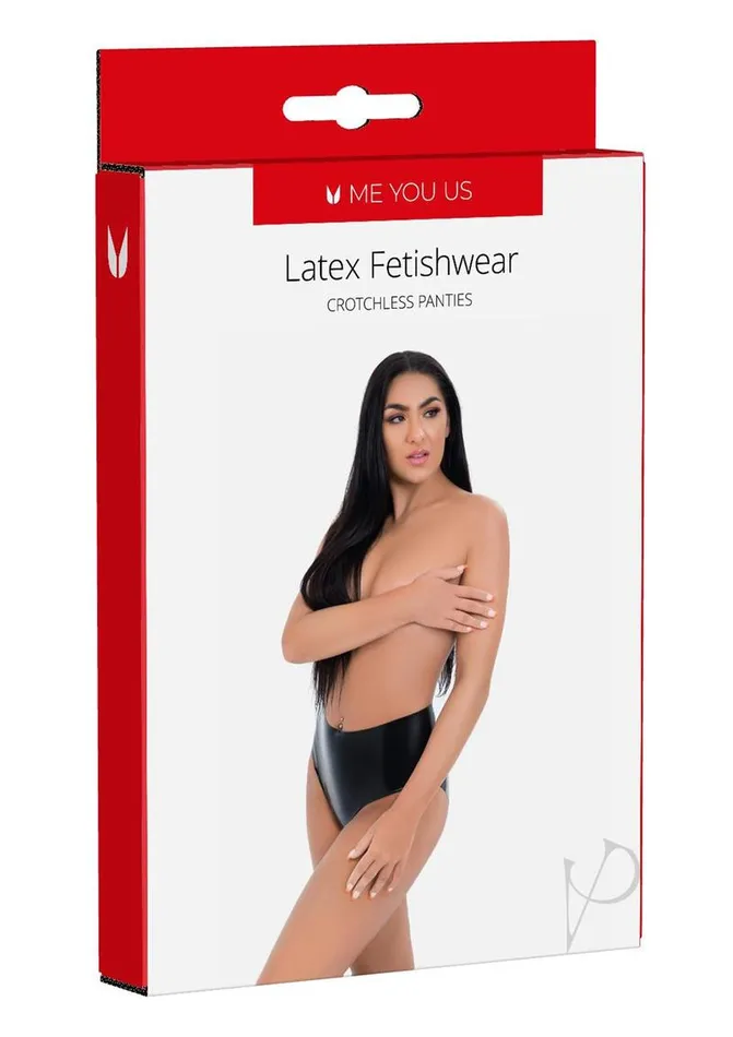 Anal ME YOU US Latex Crotchless Panties Small Black Me You Us