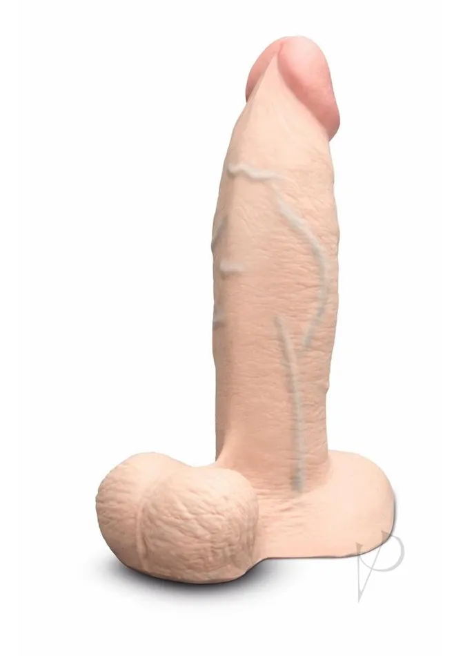 BVibe Slipskin Realistic Silicone Girthy Dildo 8in Vanilla B Vibe Dildos