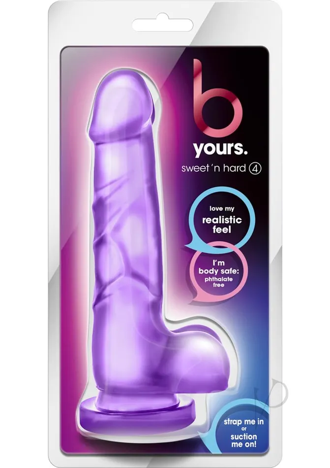 B Yours Dildos B Yours Sweet N Hard 4 Dildo with Balls 775in Purple