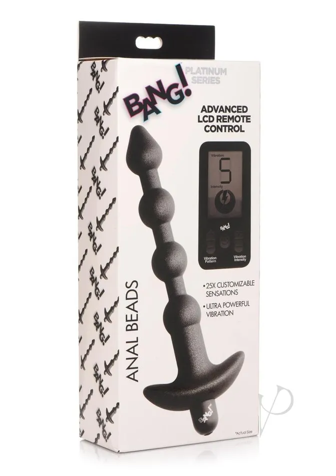 Bang Anal Bang 25x Rechargeable Silicone Anal Beads with Remote Control Black Bang Anal Bang 25x Rechargeable Silicone Anal Beads with Remote Control Black