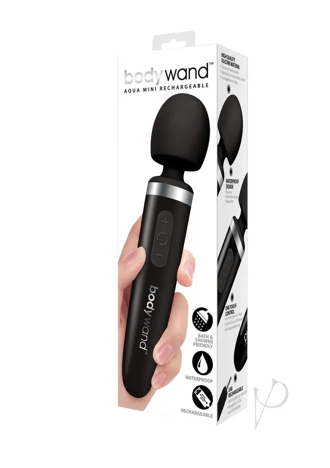 Bodywand Female Sex Toys Bodywand Aqua Rechargeable Silicone Wand Massager Black Bodywand Female Sex Toys Bodywand Aqua Rechargeable Silicone Wand Massager Black